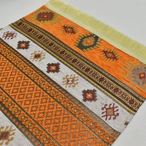 Traditional Table runner, Bedroom runner, Bright Orange color, Handmade runner, Authentic Pattern Table runner, Dining Decor Table runners