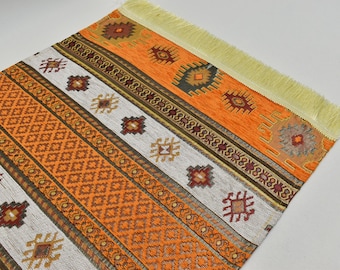Traditional Table runner, Bedroom runner, Bright Orange color, Handmade runner, Authentic Pattern Table runner, Dining Decor Table runners