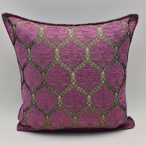 Throw pillow,  Corner pillow, Chenille Purple pillow, Turkish design pillows, Anatolian pillow Livingroom decor 16x16 inches Pillow cover