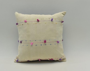 Chenille pillow, Decorative throw pillow, Terracotta color, Cushion case, 14x14 inch. Accent pillow, Corner pillow, Modern sofa pillow cover