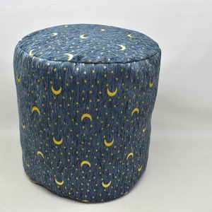 Ethnic Decor Ottoman, Floor Pillow Bohemian Pouf,  Soft floor pillow, 20x20x20 inches Footstool pouf, Round sky blue pouf, Home Decor Pillow