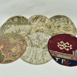 Restaurant decor, Rustic Supla, Vintage Supla, 6 Pieces Circle Under Plate, Kitchen Decor, Rug Placemat, Carpet Decor Pad, Carpet Supla, 50