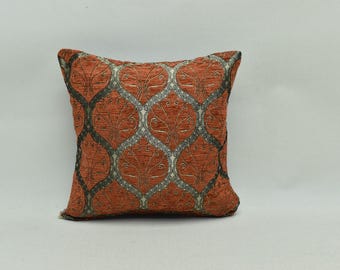 Chenille pillow, Decorative pillow cover, 12x12 in. Terracotta color, Bohemian pillow, Soft pillow, Home decor, Sofa pillow, Small pillow