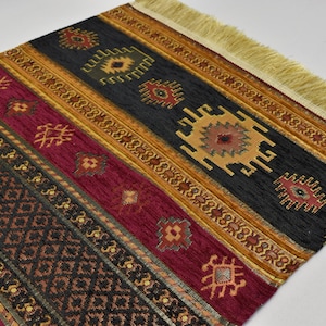 Chenille Decorative Table runner, Bed runners, Black and Red Table runner, Classic Table runner, Oriental Runner, Table textile, Home decor