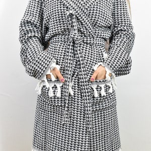 Turkish bathrobe, Peshtemal robe, Bathrobes, Chic housecoats, Bridal robe, Pareo robes, Unisex bathrobe, Pool beach robe, Black / Bathrobe