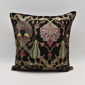 Couch pillow, Sofa pillow, Throw pillow, Patio decor pillow, Home textile, Pillow case, Cushion cover, Black color 17x17 inches Pillow cover