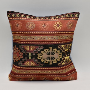 Pillowcases, Porch pillows, Couch pillow, Gift Pillow covers, Interior pillow, Moroccan pillow, Cottage decor, Black Terracotta 12x12 inches