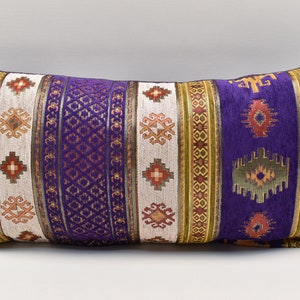Decorative Pillow cover, Ethnic Design pillow, Chenille pillow, Cushion case, 12x24 inches pillow, Purple pillow, Modern Sofa Pillow cover