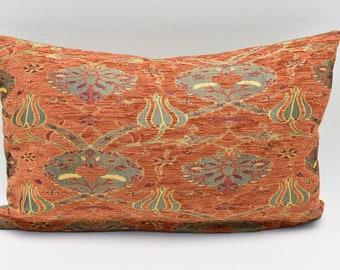 Xmas Gift Pillow cover, Terracotta color, Chenille pillow, Cushion case, 12x20 inches Accent pillow, Corner pillow, Modern Sofa Pillow cover