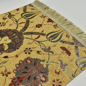 Long Yellow Table runner, Classic Table runner, Oriental Runner, Table textile, Home decor, Chenille Decorative Table runner, Bed runners