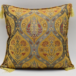 17x17 inches Decorative Pillow cover, Mustard yellow, Bohemian pillow, Chenille pillow, Soft pillow, Home decor, Sofa pillow, Pillow cover