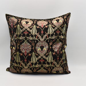 Tulip Design Pillow cover, Home decor, Black, Bohemian pillow, Chenille pillow, Soft pillow, 32x32 inches pillow, Sofa pillow, Pillow cover