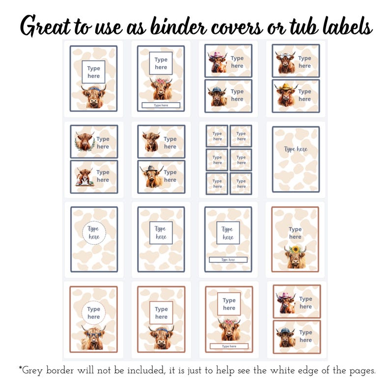 Label Design Add Cow EDITABLE Boho Western Classroom Labels | Highland Cow Teacher Labels ...