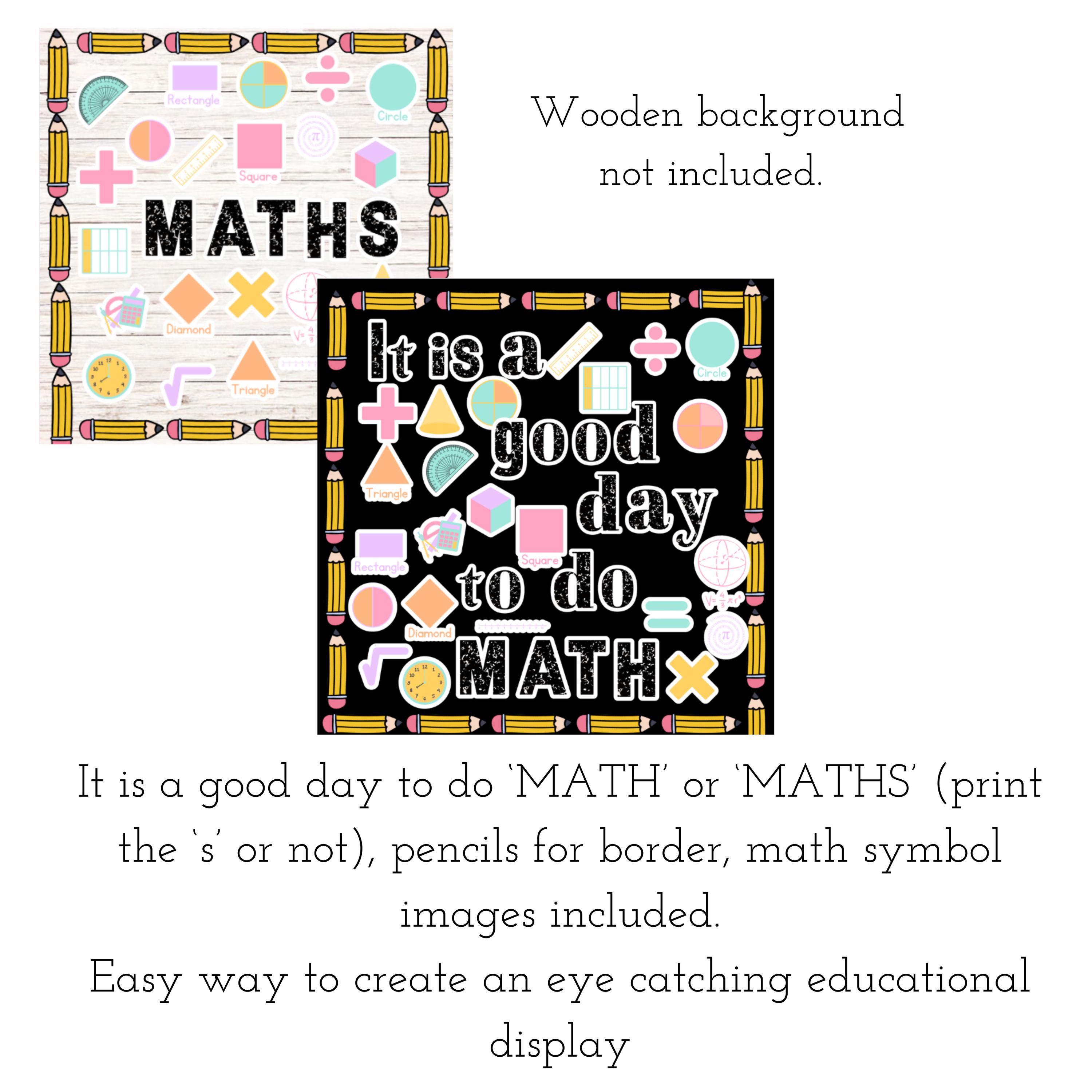 It is a Good Day to Do Math, Maths Bulletin Board Kit, Bright Groovy ...