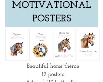 Horse bulletin board, Horse classroom decor, Horse classroom decorations, Posters for girls who love horses, Motivational poster for kids