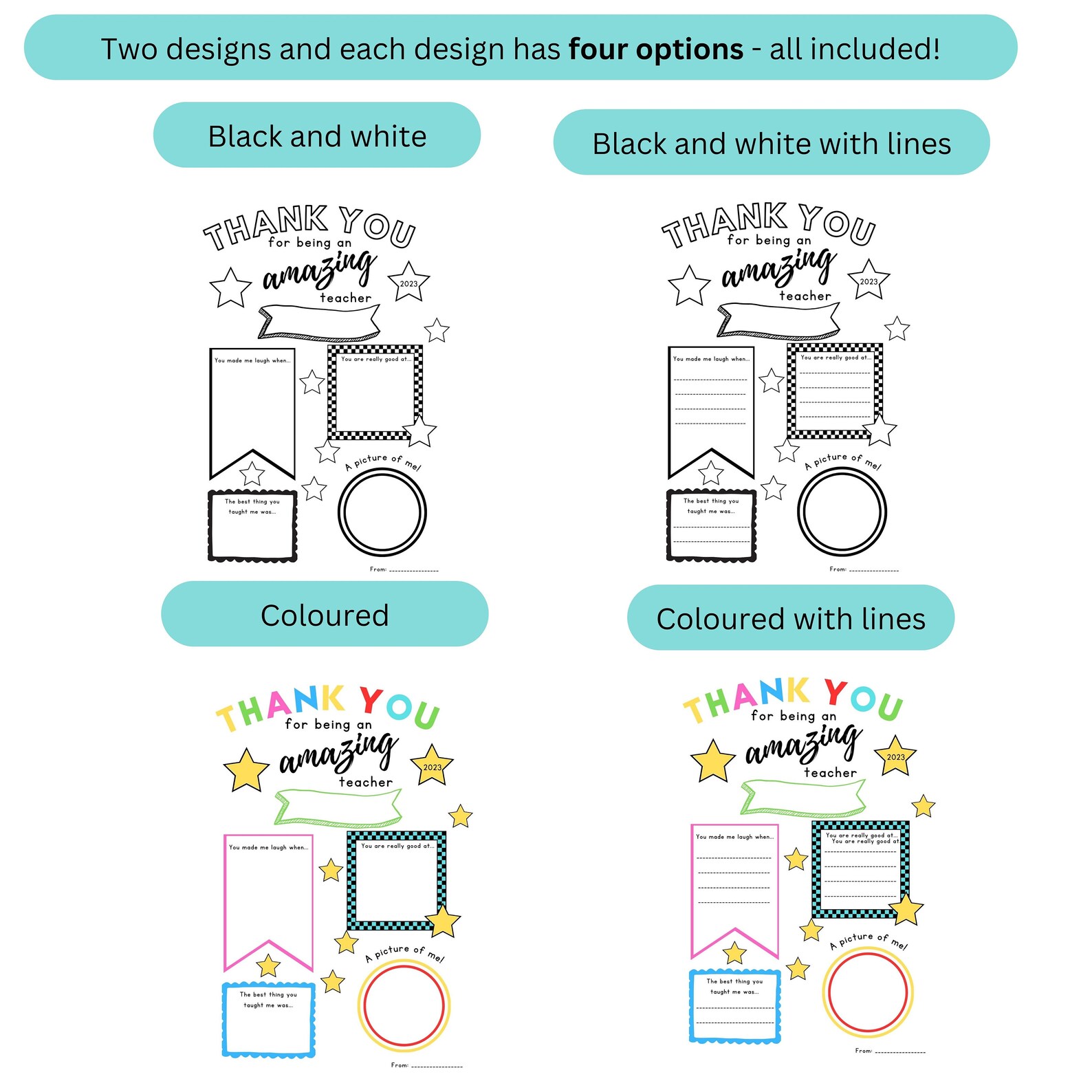 2023 Teacher Appreciation Printable, Teacher Appreciation Week Gift ...