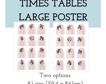 Horse Classroom Decor, Times Tables Classroom Display, Multiplication Chart, Primary Maths, Home School, Pink times tables for daughter
