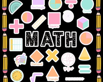 Pastel classroom display, Maths Bulletin Board Kit, Bright groovy classroom, STEM display, Pastel retro classroom theme, Numeracy charts