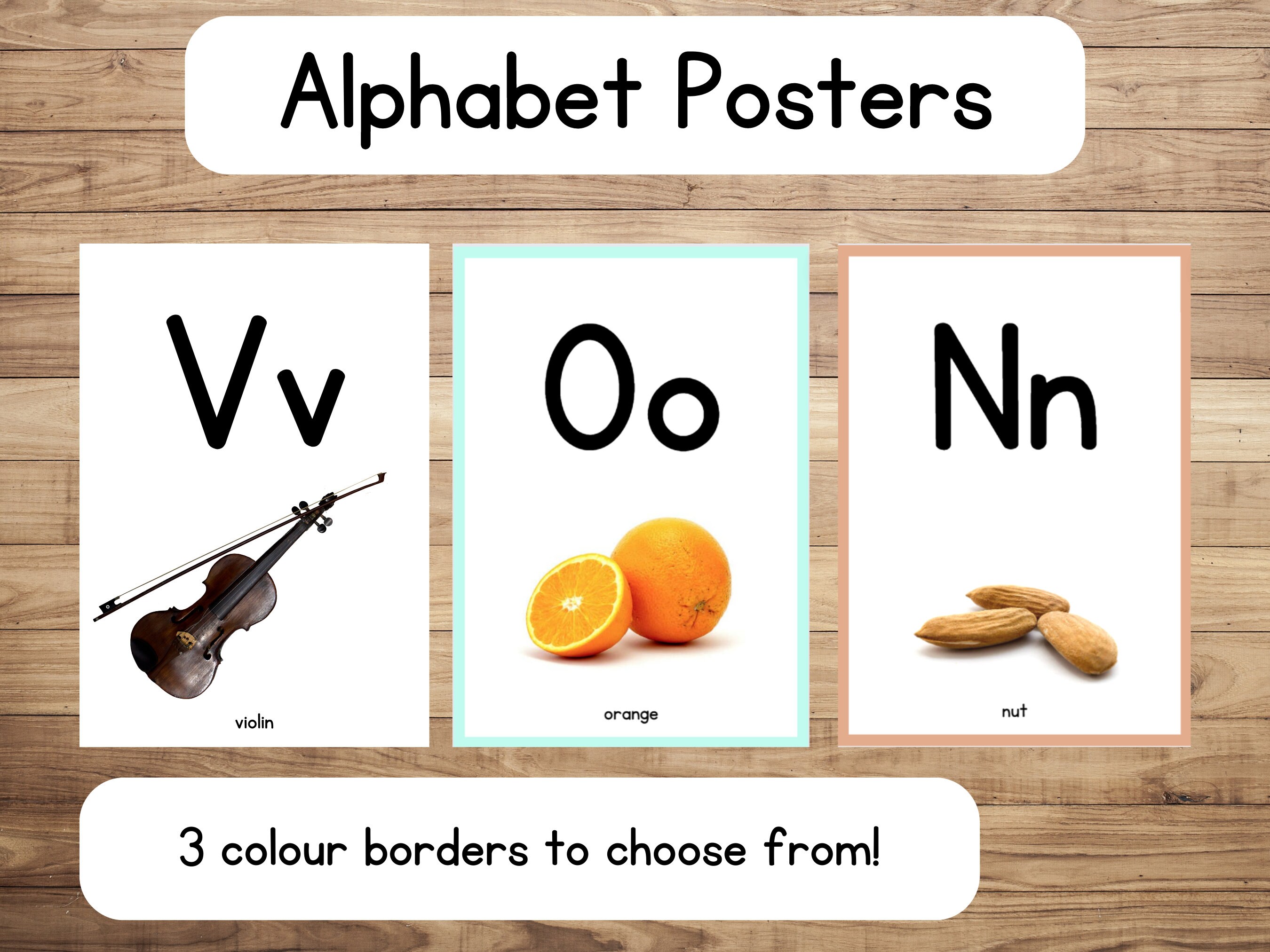 Alphabet Posters, A-Z Posters, Daycare Display Board, Primary