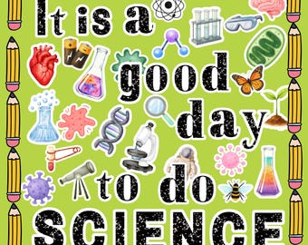 It's a good day to do Science Bulletin Board Kit, Science classroom poster (Digital Download), STEM display kit, Retro theme school