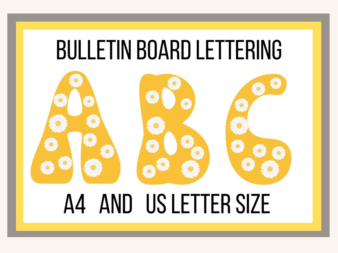 Groovy Bulletin Board Lettering, Funky Display Board Letters, Daisy