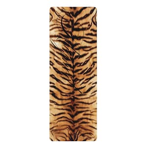 ALLURE Matte (Schwarzer Text) | Yogamatte aus Gummi mit Tigerstreifenmuster | Rutschfeste Gymnastikmatte mit Tiermotiven