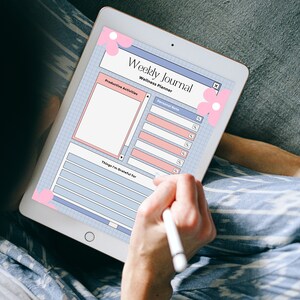Weekly wellness planner, tracker template instant digital download