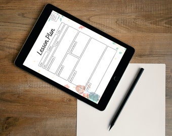 EDITABLE Lesson Plan Template,  Digital Lesson Planner, Detailed Lesson Plan Page, Digital or Printable