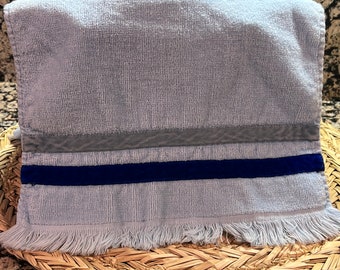 Vintage Martex Hand Towel Crushed Velvet Stripes