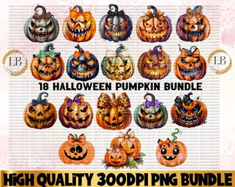 Halloween Coquette Pumpkin PNG Bundle, Leopard Pumpkin Coquette Bow png, Retro Halloween png, trending png, Fall Bow png, Sublimation Design