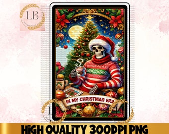 スケルトン クリスマス タロット カード ラップ デザイン PNG