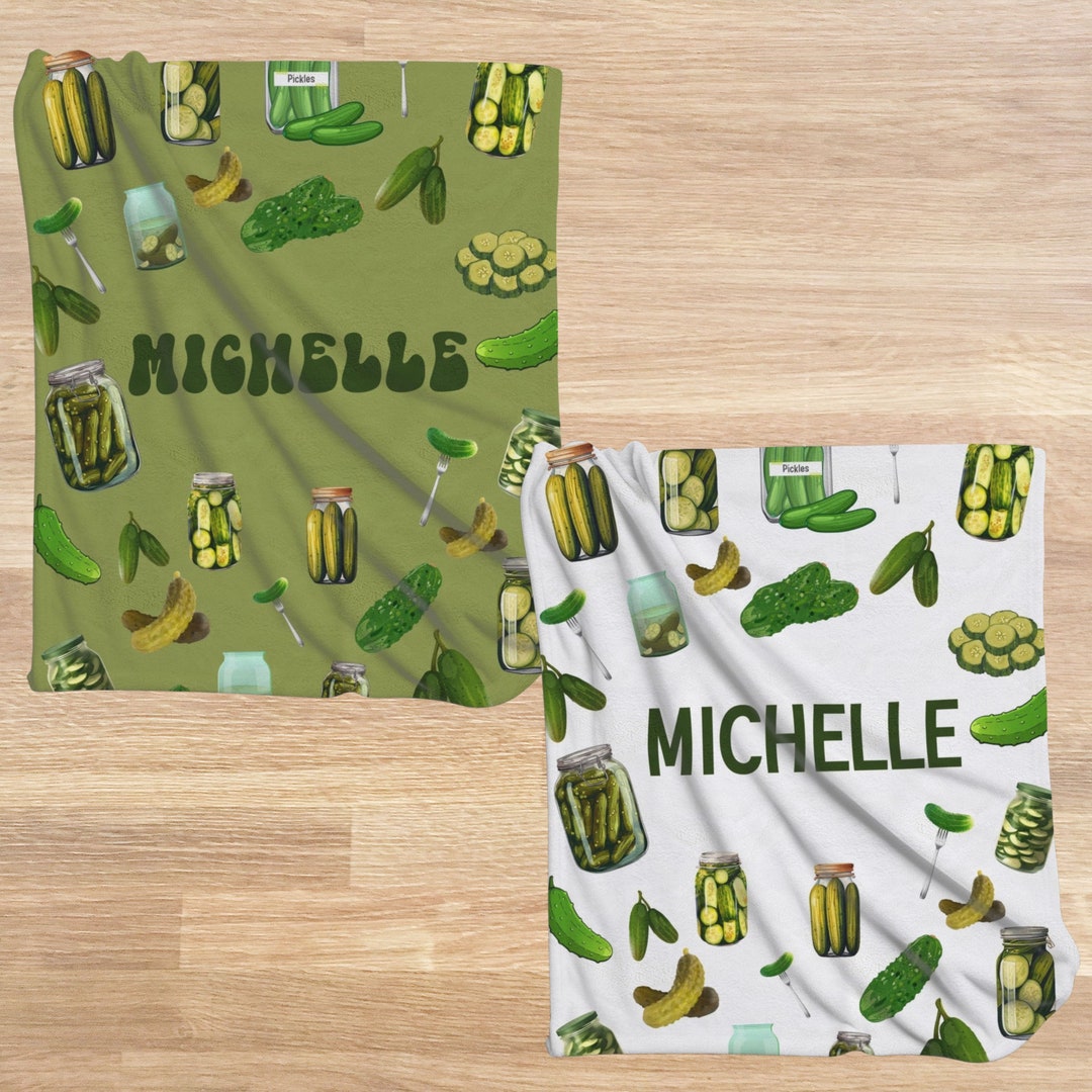 Personalized Minky Pickle Name Blanket, Pickle Lover Blanket Gift