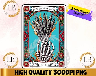 Funny Skeleton Tarot Card PNG, Witchy Adult Humor (Digital Download)