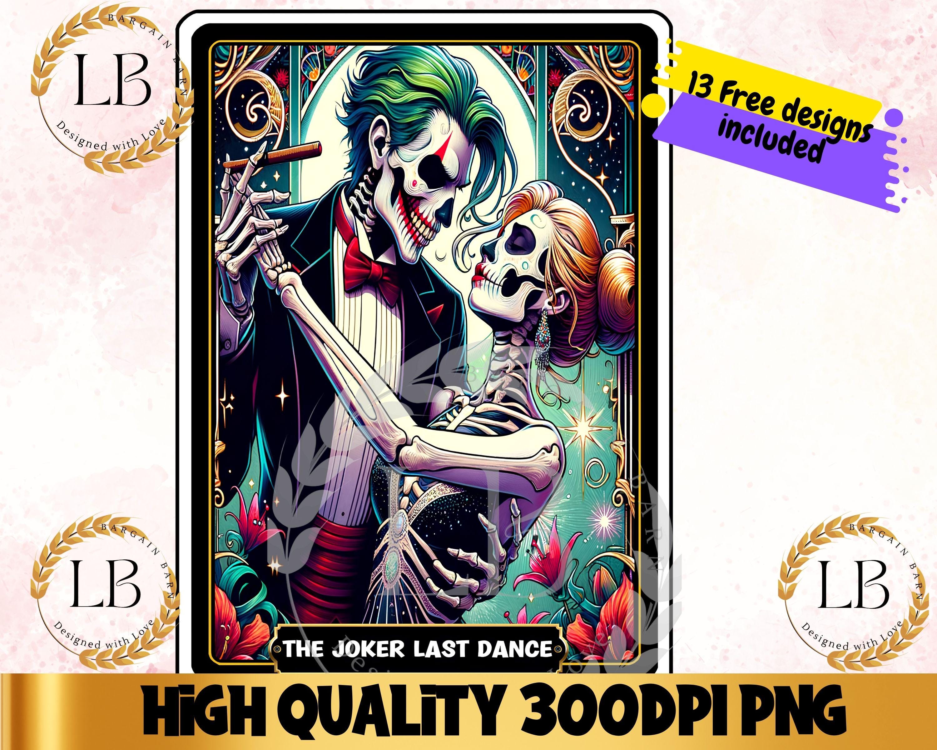 The Joker Last Dance Tarot Card PNG, Skeleton Sublimation Design
