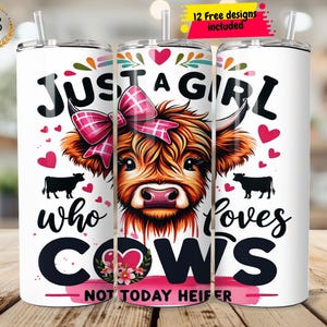 Lustige Highland Kuh 20 Unzen Skinny Tumbler Wrap, Sublimationsdesign, digitaler Download PNG, Farm Life Tumbler Wrap, Kuhliebhaber PNG digitale Datei