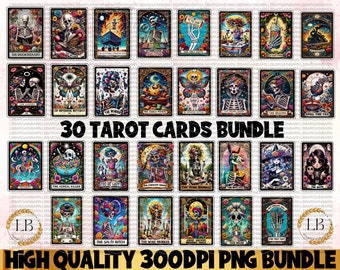 Funny Skeleton Tarot Card PNG Bundle (Digital Download)
