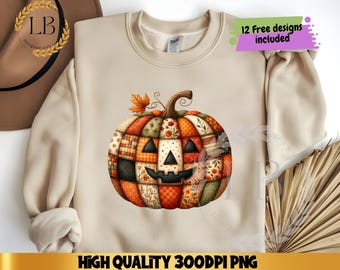 Preppy Floral Pumpkin png, Floral Patchwork png, Fall Pumpkin png, Autumn png, Fall Girly png, Fall Sublimation, Tis the season, Pumpkin png