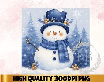 Snögubbe png, sublimeringsdesign, jul png, snöflingor png, vinter png, t-shirtdesign, tröja png, direktnedladdning png, DTF