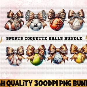 Sports Coquette Bow png, Sports PNG Bundle, Football png, Volleyball png, Baseball png, School Team png, Coquette png, game day png, Digital