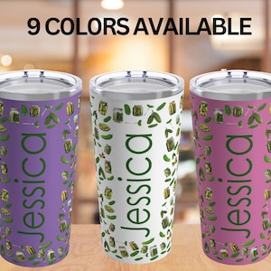 Personalized Pickle Tumbler, Custom Pickle Gift for Him, Personalized Tumbler Birthday Gift, Pickle Travel Mug, Gift Cup for Pickle Lover