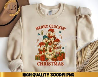 Pollo navideño (PNG), diseño de mamá pollo navideño, granja retro (PNG), pollo coqueto navideño (PNG), gorro de Papá Noel sublimado