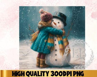 Snowman Png, Sublimation Design, Christmas Png, Snowflakes Png, Winter Png, T-Shirt Design, Snowman Clipart, Instant Download, DTF