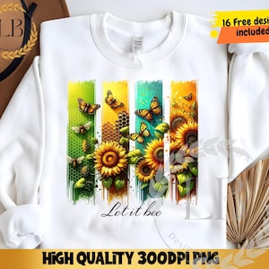 Let it Bee Positivity PNG Sublimation Design Instant Digital Download, Cute Graphics, Glass Jar Design, Tshirt Design, DTF Design, UVDTF