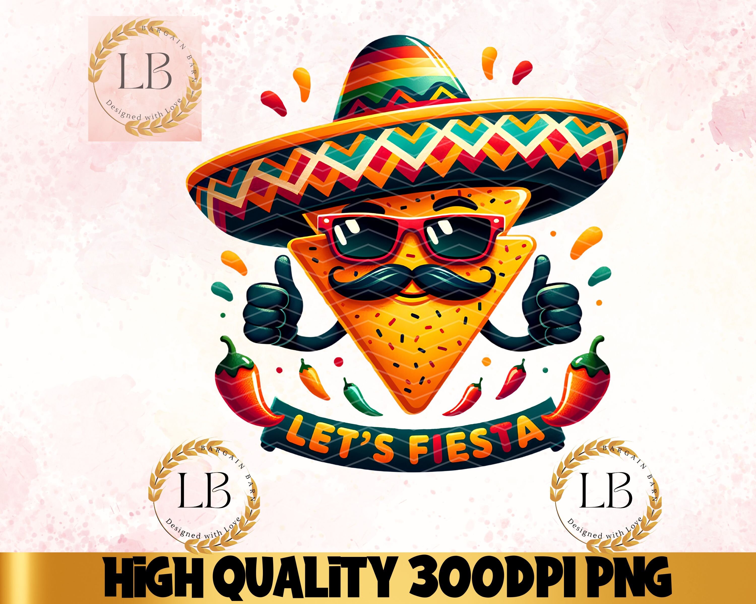 Cinco de Mayo PNG Clipart, Funny Sublimation Design, Lets Fiesta Tshirt Tumbler Design Skinny Tumbler PNG, Party Instant Digital Download