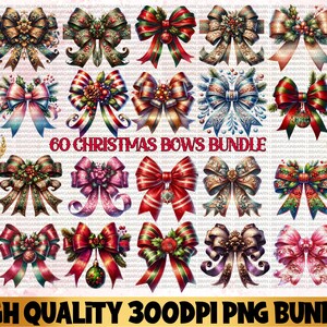 Coquette Christmas PNG Bundle, Merry Christmas png, Holiday Bow png, Christmas Bow png, Christmas vibes png, Trendy Bow Bundle png, Clipart