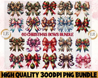 Coquette Christmas PNG Bundle, Merry Christmas png, Holiday Bow png, Christmas Bow png, Christmas vibes png, Trendy Bow Bundle png, Clipart