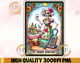 Sarcastic Skeleton Tarot Card PNG, Witchy Skull Clipart (Digital Download)
