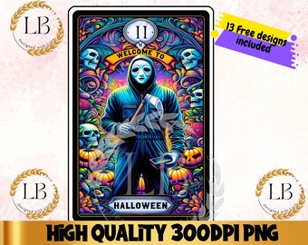 Halloween-tarotkaart, png, grappige mok T-shirt sublimatie (digitale download)