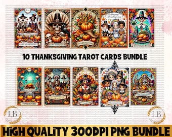 Thanksgiving Skeleton Tarot Card PNG Bundle (Digital Download)