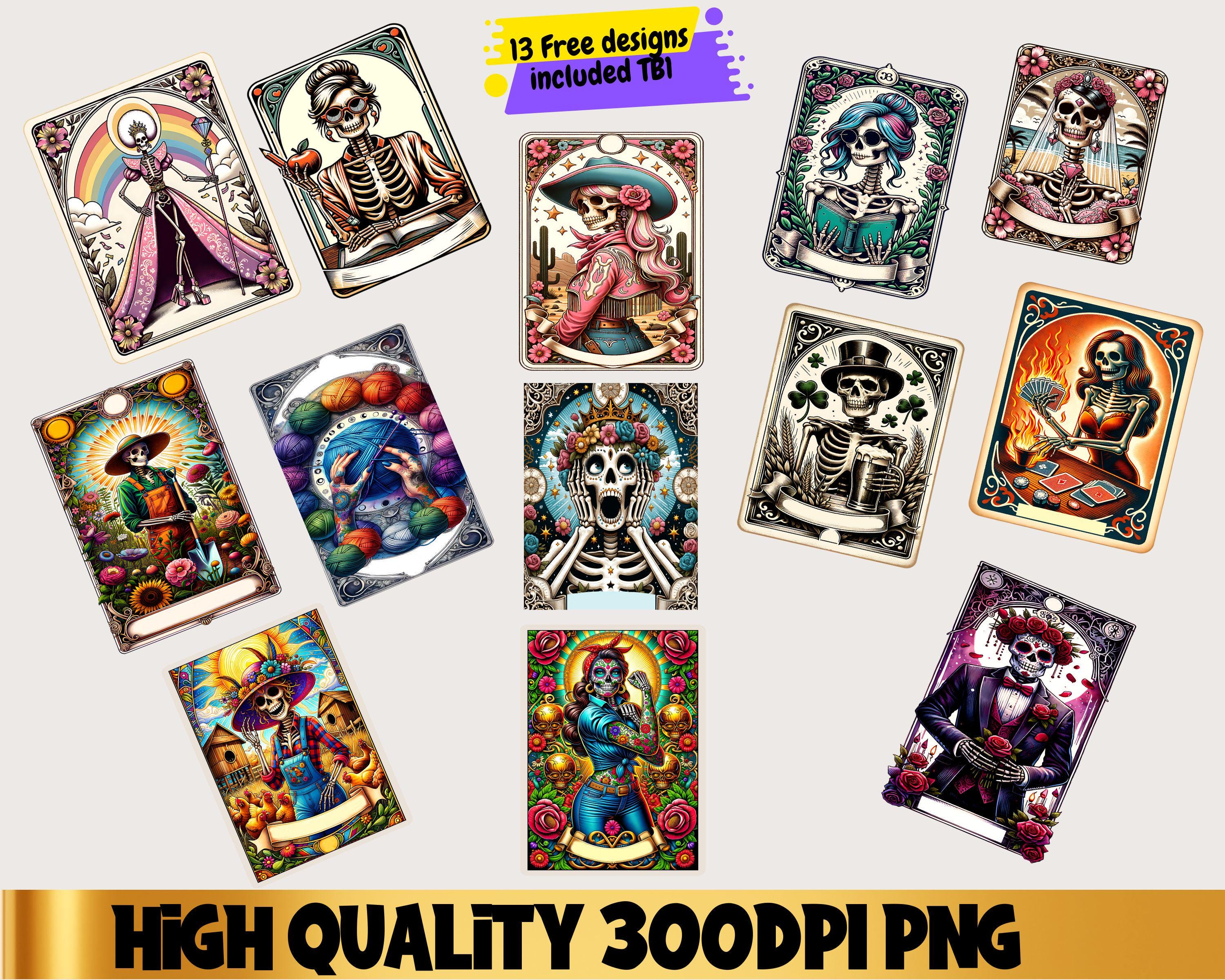 La Chingona Tarot Card PNG, Mexican Chola Skeleton (digital